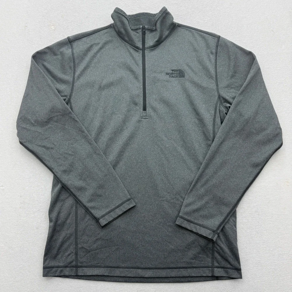 The North Face Quarter 1/4 Zip Pullover Mens M Medium Gray Heathered Active Top